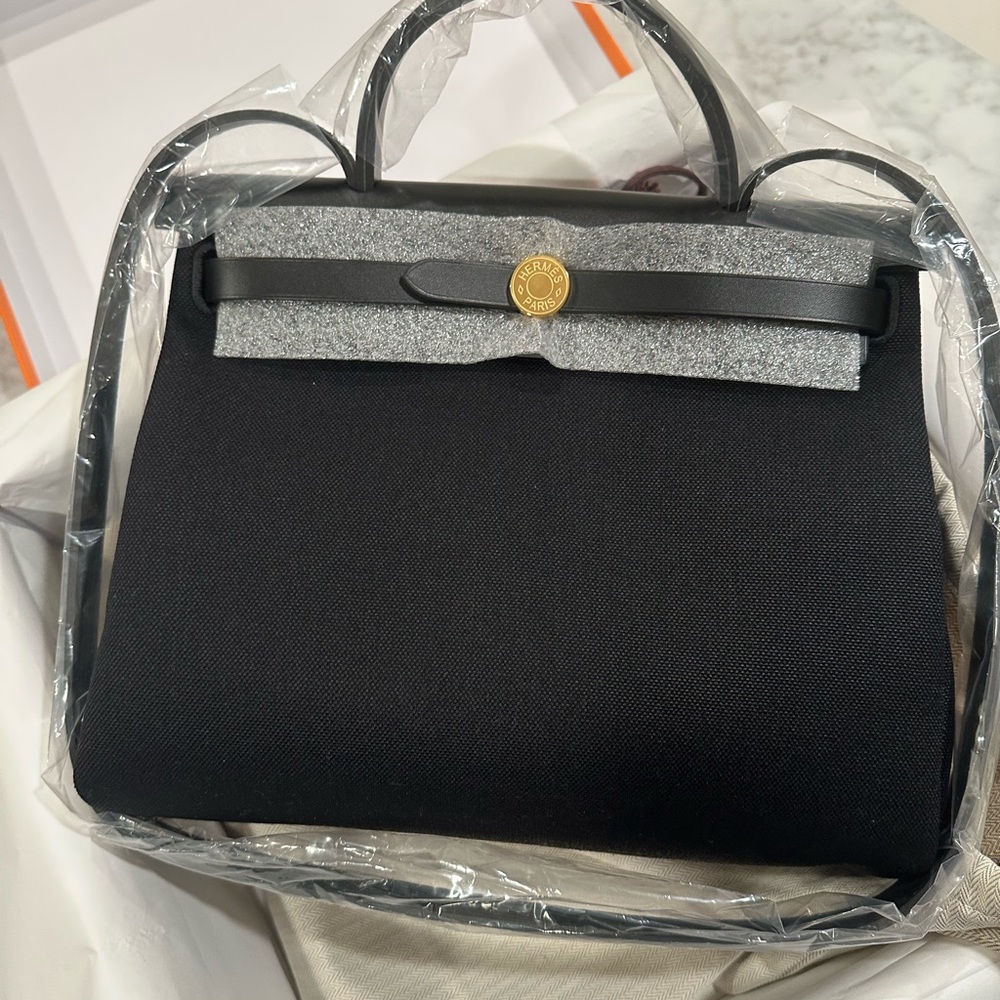 Hermes Herbag Zip 31 black/noir gold hardware (NIB)